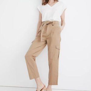 NWT Madewell Khaki Cargo Paperbag Pants 8